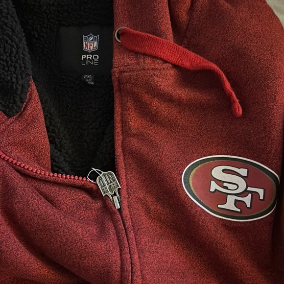 Proline NFL 49ers thick zip up hooded sweater 2XL - Picture 2 of 2